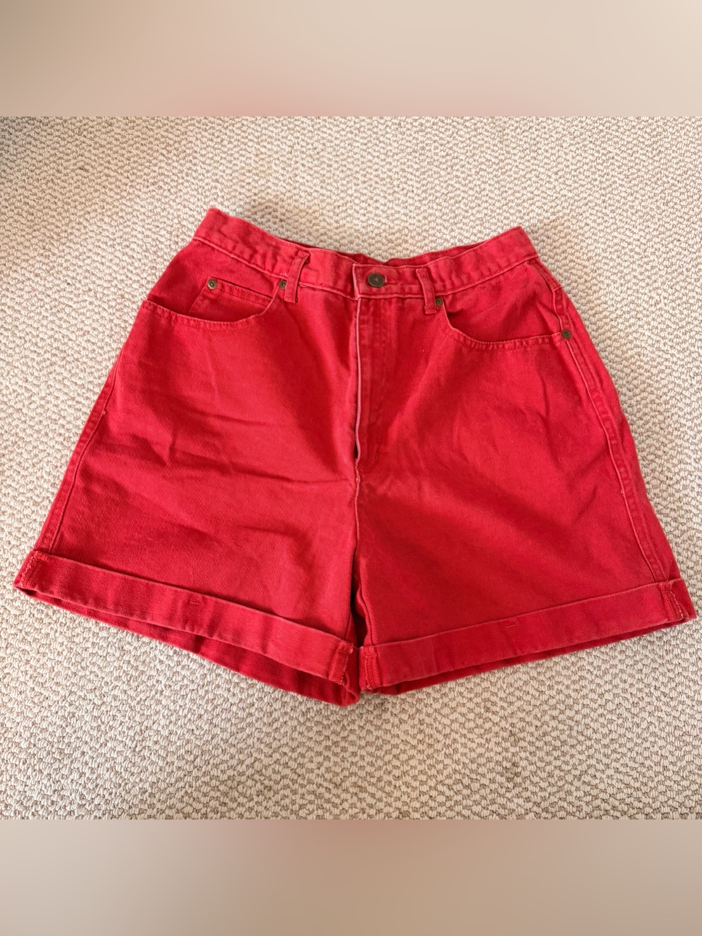 Liz Wear High-Rise Red Women’s Denim Shorts